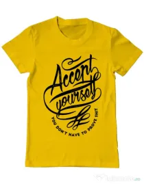 Tricou ADLER barbat Accept Yourself Galben