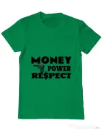 Tricou ADLER barbat Money, power,respect Verde mediu