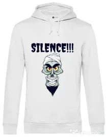 Hoodie barbat cu gluga Silence Alb