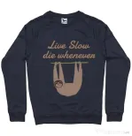 Bluza ADLER barbat Live slow, die whenever Denim inchis