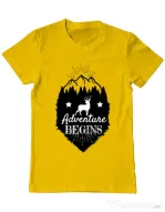 Tricou ADLER barbat Adventure Begins Galben