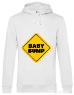 Hoodie barbat cu gluga Baby bump Alb