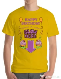 Tricou ADLER barbat Make a wish Galben
