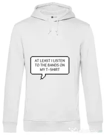 Hoodie barbat cu gluga T-shirt band Alb