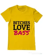 Tricou ADLER barbat Bitches love bass Galben