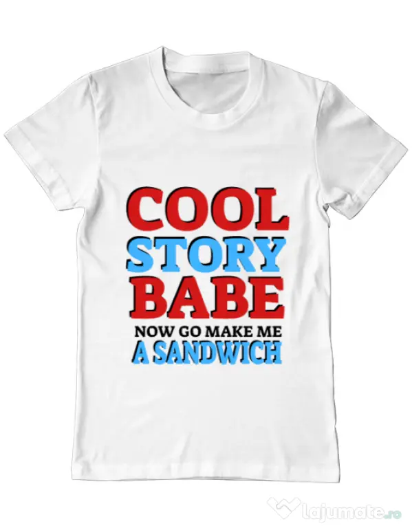 Tricou ADLER barbat Cool story babe Alb
