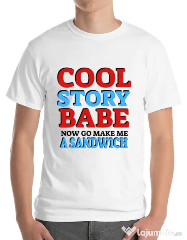 Tricou ADLER barbat Cool story babe Alb