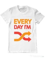 Tricou ADLER barbat Every day i'm shuffling Alb