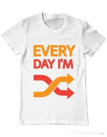 Tricou ADLER barbat Every day i'm shuffling Alb