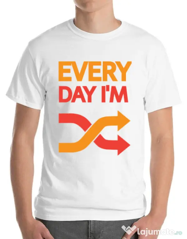 Tricou ADLER barbat Every day i'm shuffling Alb