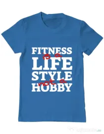 Tricou ADLER barbat Fitness is not a hobby Albastru azuriu