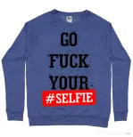 Bluza ADLER barbat Go fuck your selfie Albastru melanj
