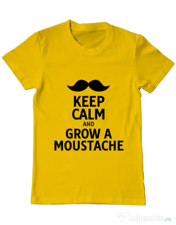 Tricou ADLER barbat Grow a moustache Galben