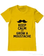 Tricou ADLER barbat Grow a moustache Galben