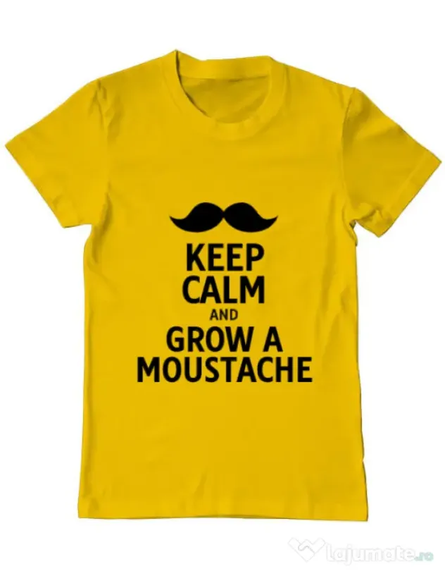 Tricou ADLER barbat Grow a moustache Galben