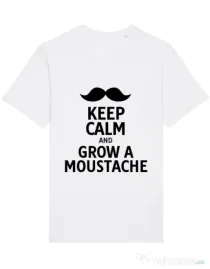 Tricou STANLEY STELLA barbat Grow a moustache Alb