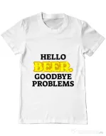 Tricou ADLER barbat Hello beer Alb