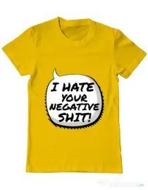 Tricou ADLER barbat I hate your negative shit Galben