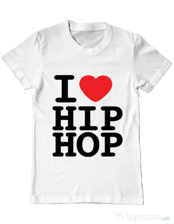 Tricou ADLER barbat I love hip hop Alb