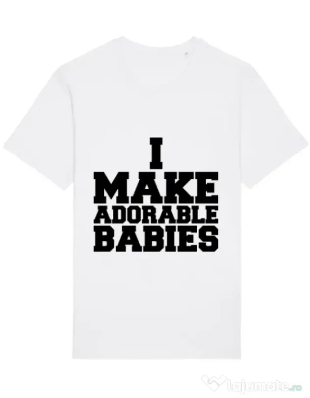 Tricou STANLEY STELLA barbat I make adorable babies Alb