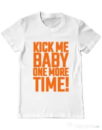 Tricou ADLER barbat Kick me baby Alb