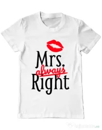 Tricou ADLER barbat Mrs always right Alb