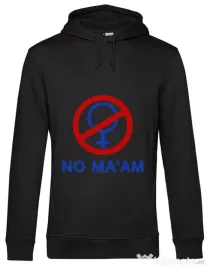 Hoodie barbat cu gluga No ma'am Negru