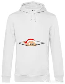 Hoodie barbat cu gluga Peek a boo winter Alb