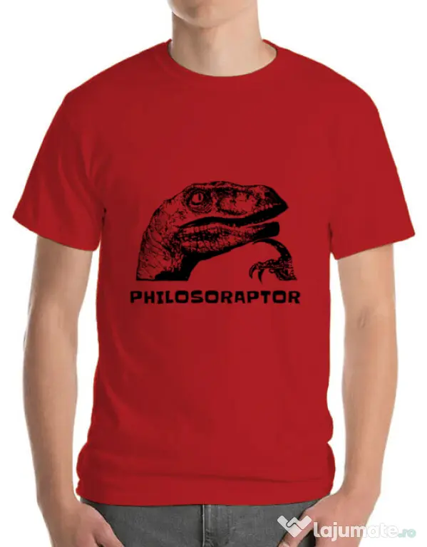 Tricou ADLER barbat Philosoraptor Rosu