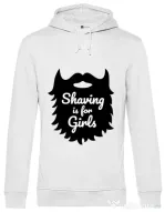 Hoodie barbat cu gluga Shaving is for girls Alb