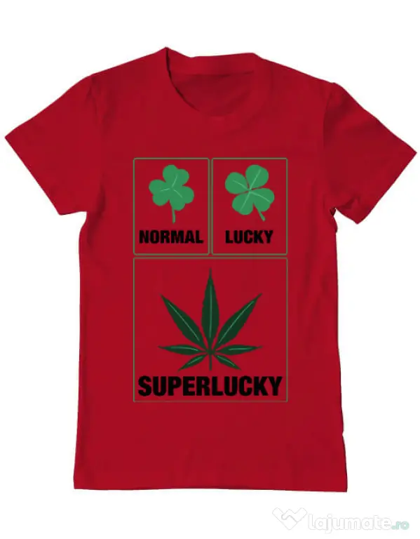 Tricou ADLER barbat Super lucky Rosu