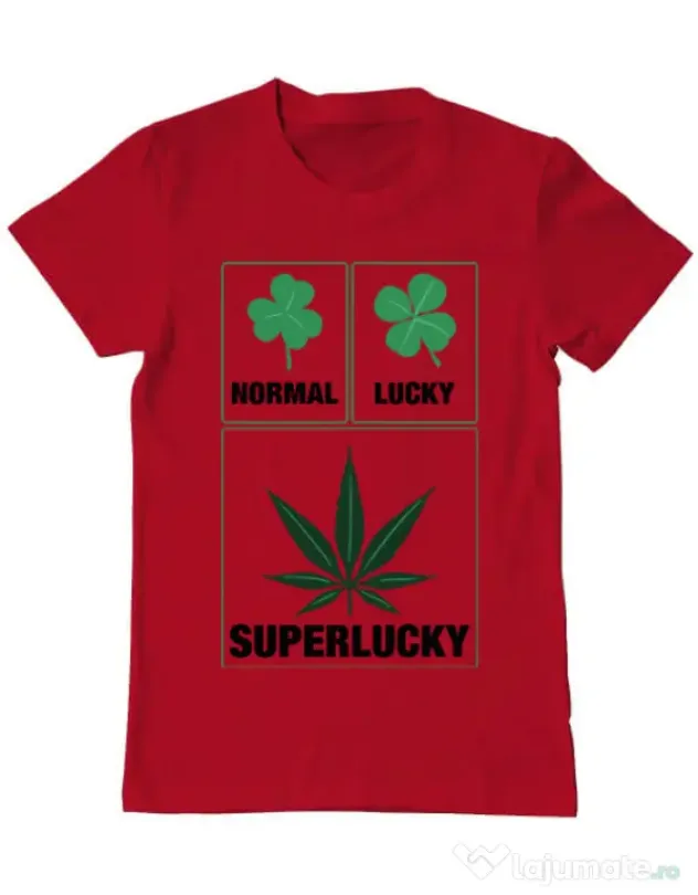 Tricou ADLER barbat Super lucky Rosu