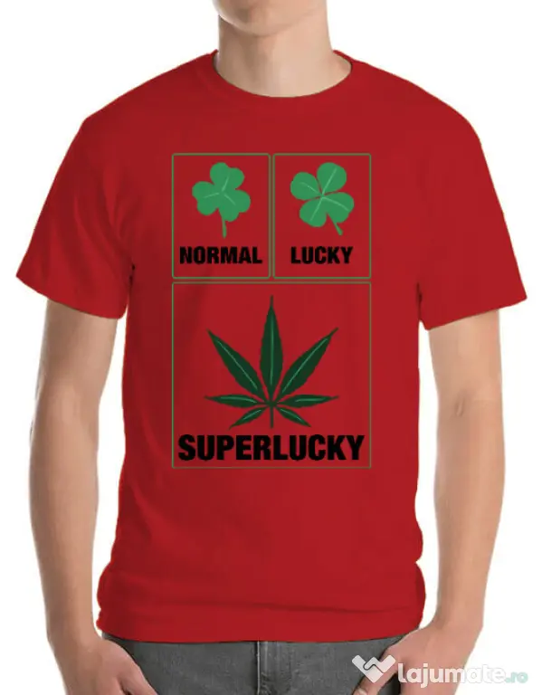 Tricou ADLER barbat Super lucky Rosu