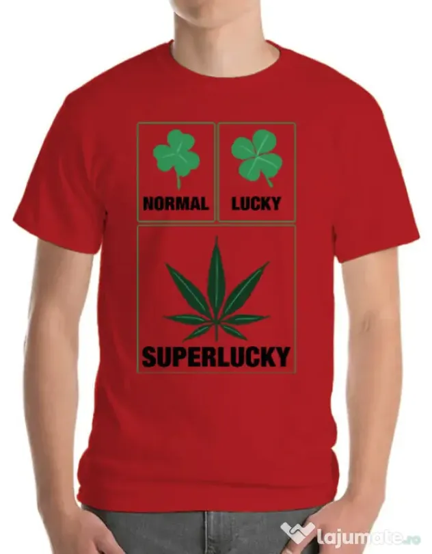 Tricou ADLER barbat Super lucky Rosu
