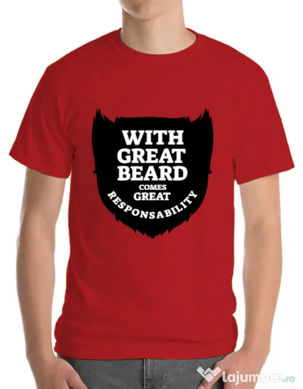 Tricou ADLER barbat The great beard Rosu