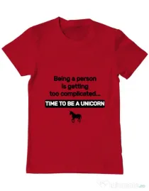 Tricou ADLER barbat Time to be a unicorn Rosu