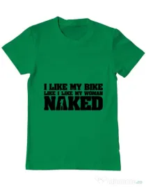 Tricou ADLER barbat I like my bike Verde mediu