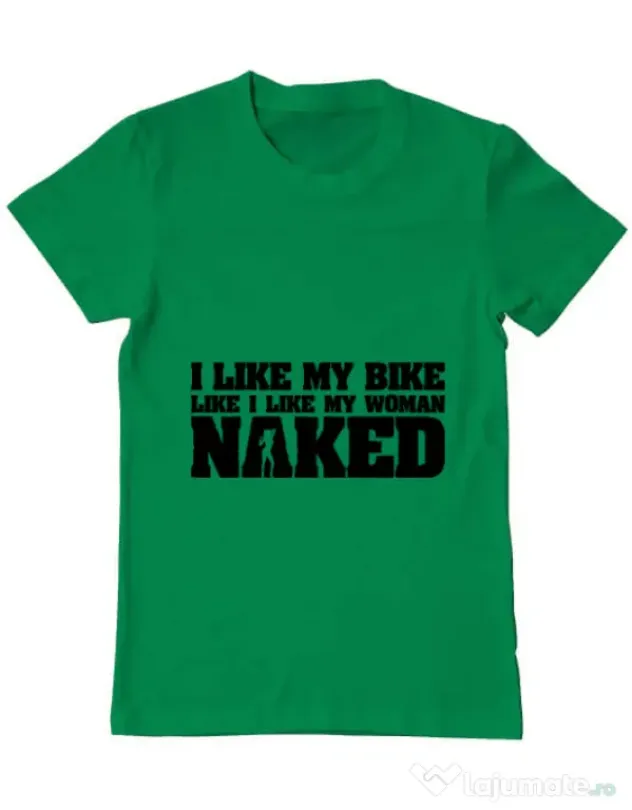 Tricou ADLER barbat I like my bike Verde mediu