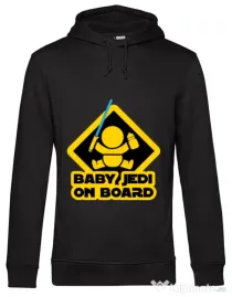 Hoodie barbat cu gluga Baby Jedi Negru