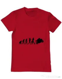 Tricou ADLER barbat Evolution - motorcycle Rosu