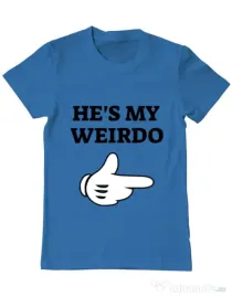Tricou ADLER barbat He's my weirdo Albastru azuriu
