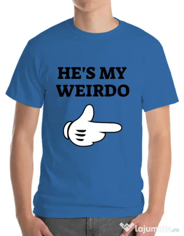 Tricou ADLER barbat He's my weirdo Albastru azuriu