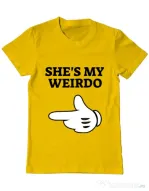 Tricou ADLER barbat She's my weirdo Galben