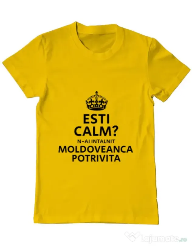 Tricou ADLER barbat Moldoveanca potrivita Galben