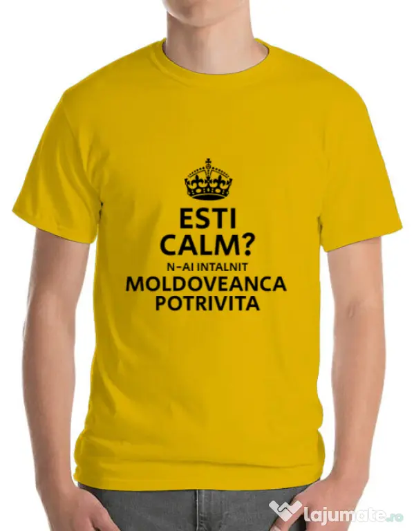 Tricou ADLER barbat Moldoveanca potrivita Galben