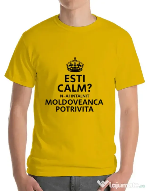 Tricou ADLER barbat Moldoveanca potrivita Galben