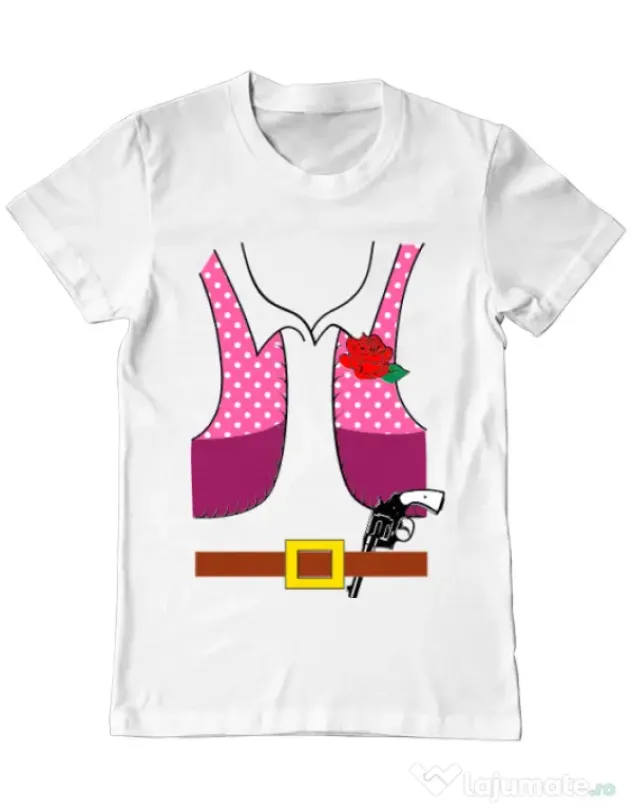 Tricou ADLER barbat Cowboy suit 2 Alb