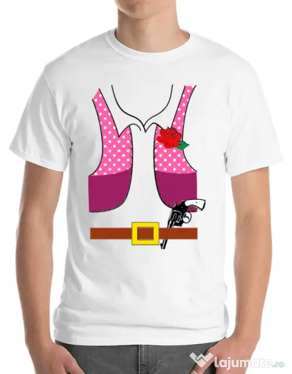Tricou ADLER barbat Cowboy suit 2 Alb