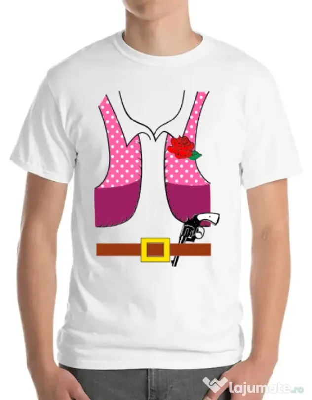 Tricou ADLER barbat Cowboy suit 2 Alb