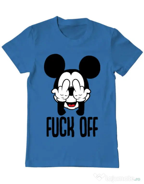Tricou ADLER barbat Fuck off Albastru azuriu